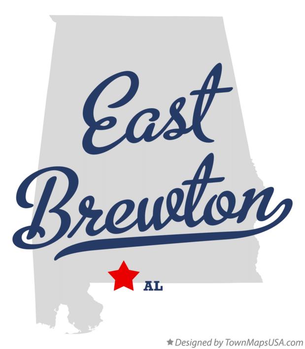 Map of East Brewton, AL, Alabama