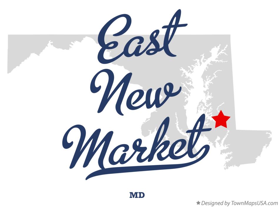 Map of East New Market, MD, Maryland