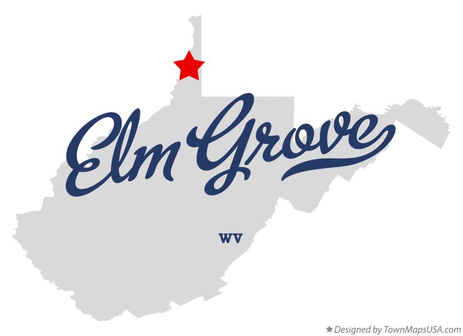 Map of Elm Grove, WV, West Virginia