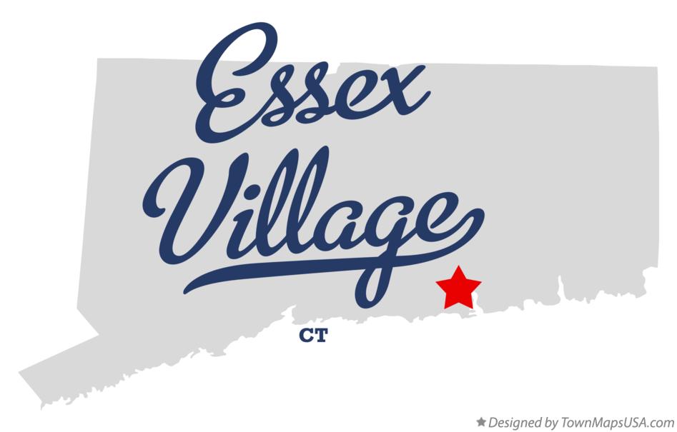 Map of Essex Village, CT, Connecticut