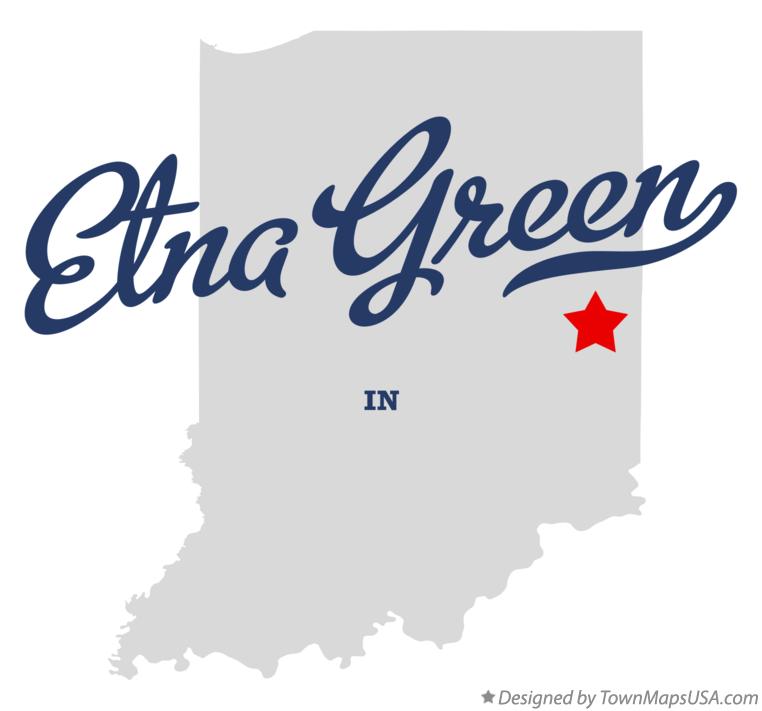 Map of Etna Green, Wayne County, IN, Indiana