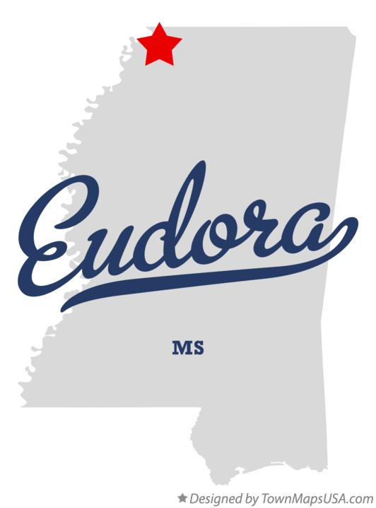 Map of Eudora, MS, Mississippi