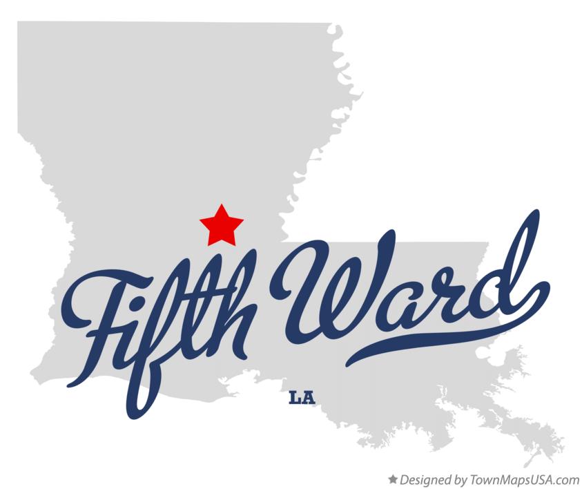 Map of Fifth Ward, LA, Louisiana