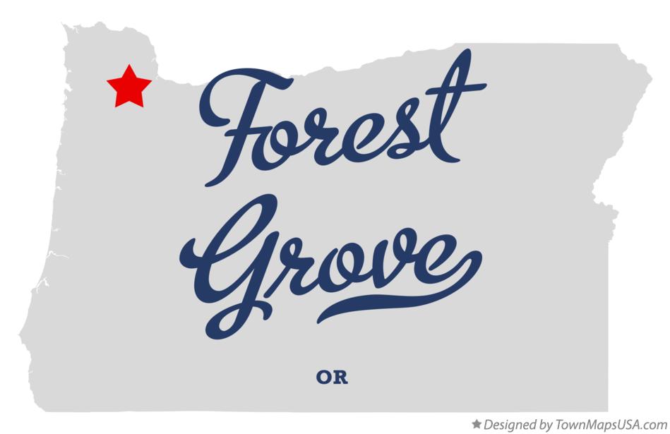 Map of Forest Grove, OR, Oregon