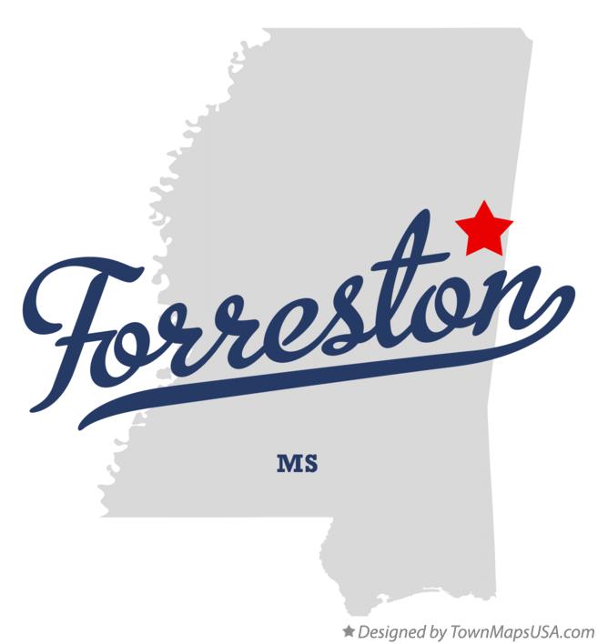 Map of Forreston, MS, Mississippi