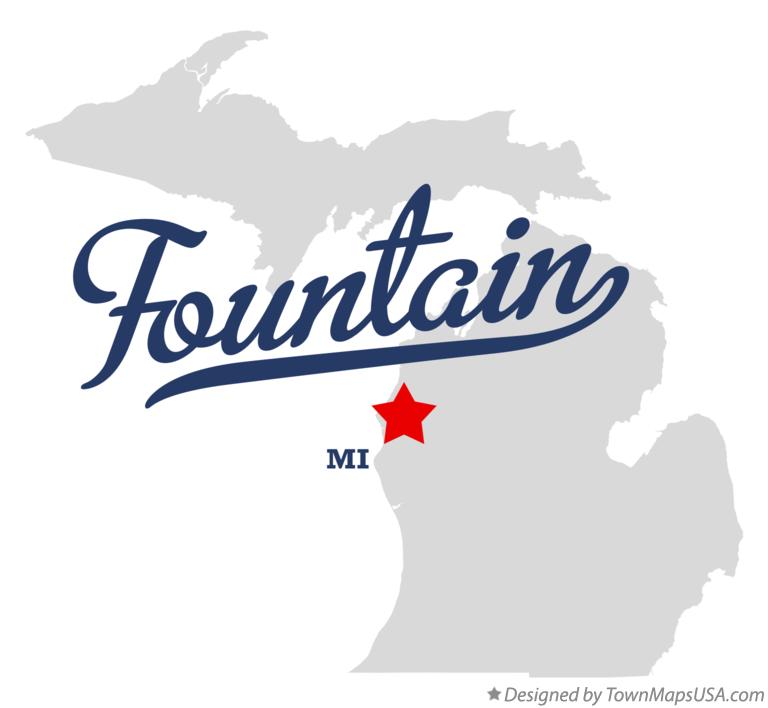 Map of Fountain, MI, Michigan