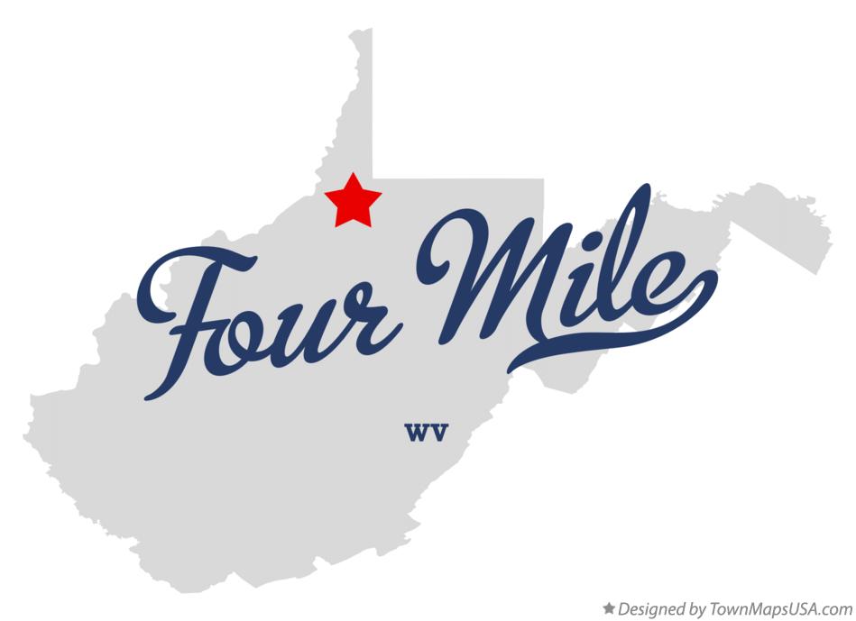 Map of Four Mile, WV, West Virginia