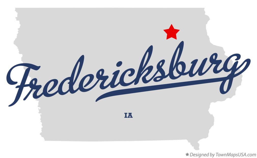 Map of Fredericksburg, IA, Iowa