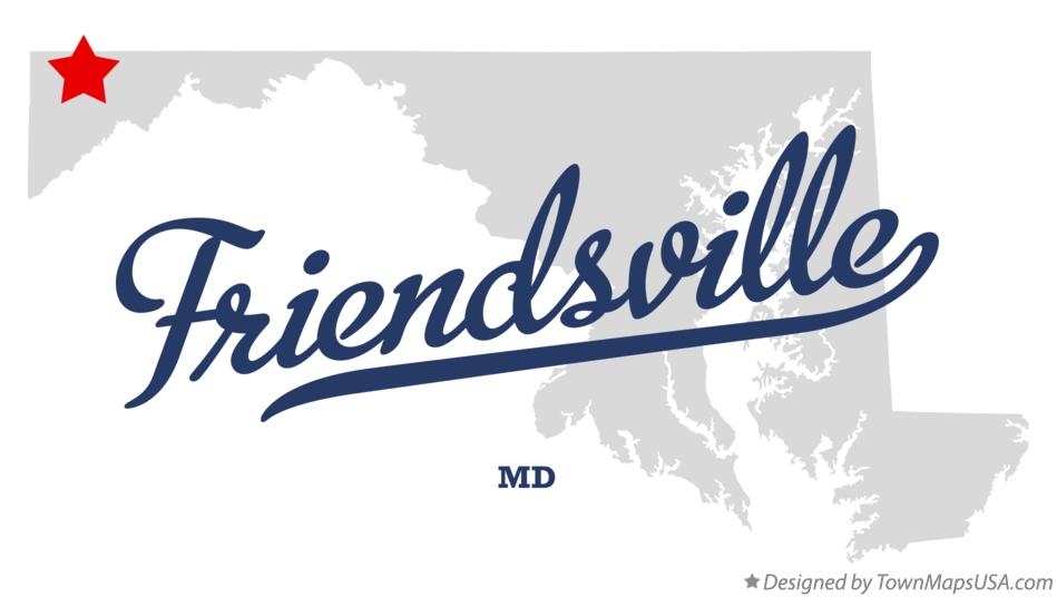 Map of Friendsville, MD, Maryland