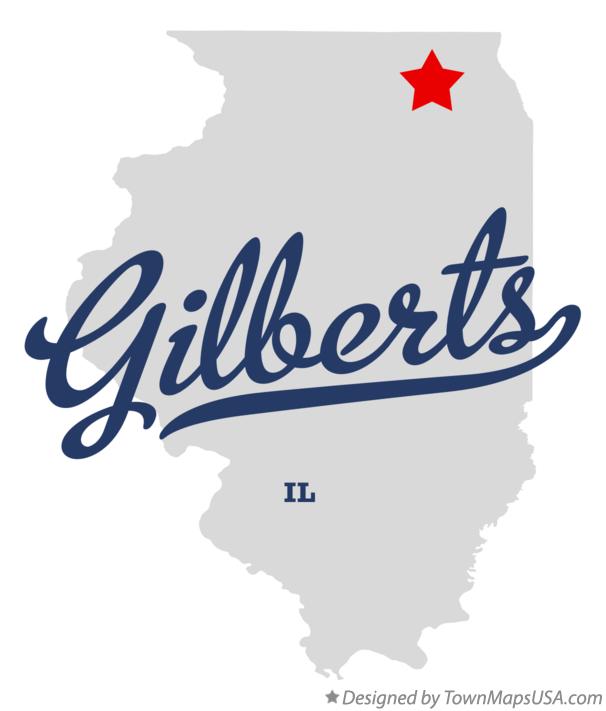 Map of Gilberts, IL, Illinois