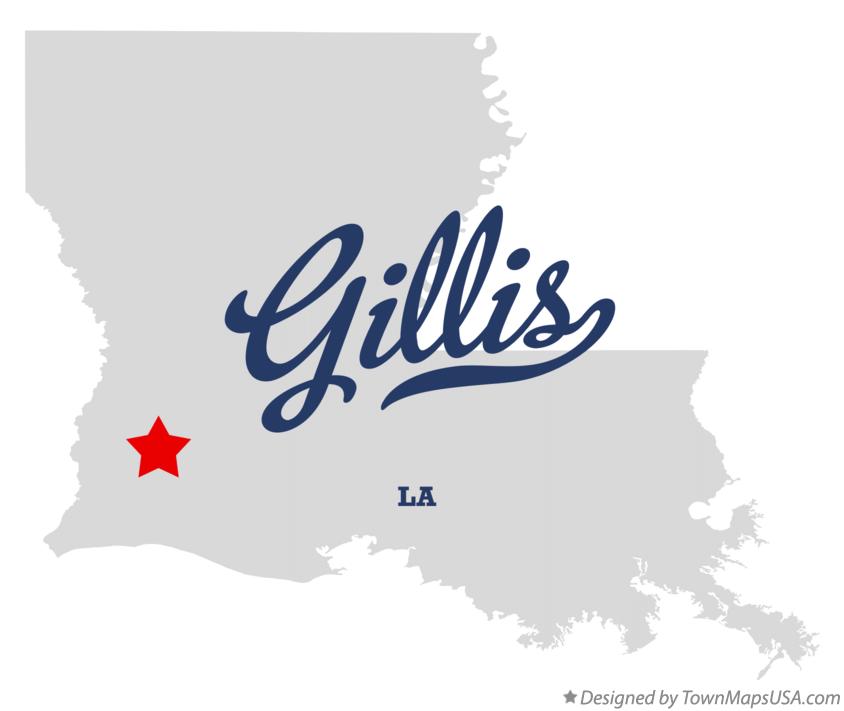 Map of Gillis, LA, Louisiana