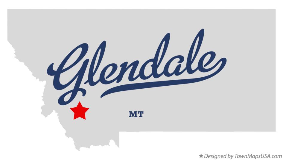 Map of Glendale, MT, Montana