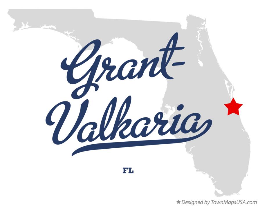 Map of GrantValkaria, FL, Florida