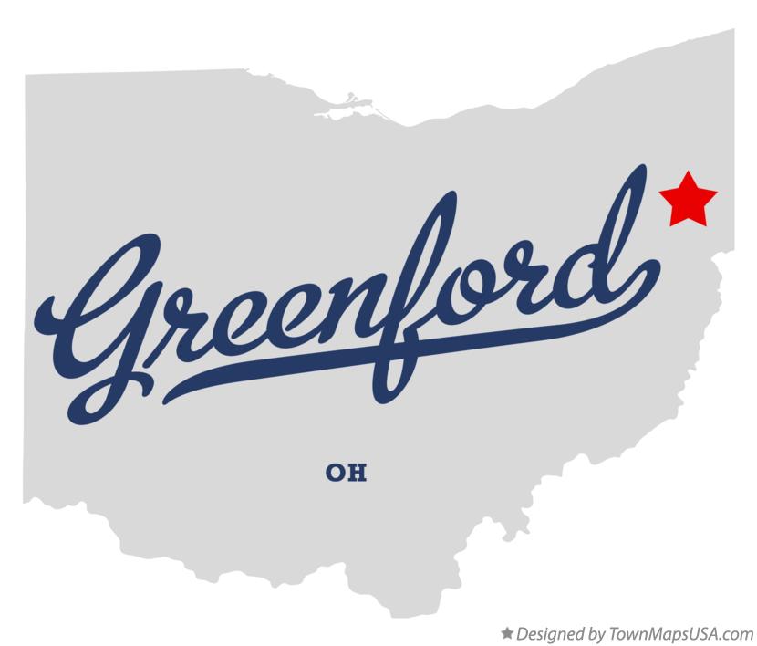 Map of Greenford, OH, Ohio
