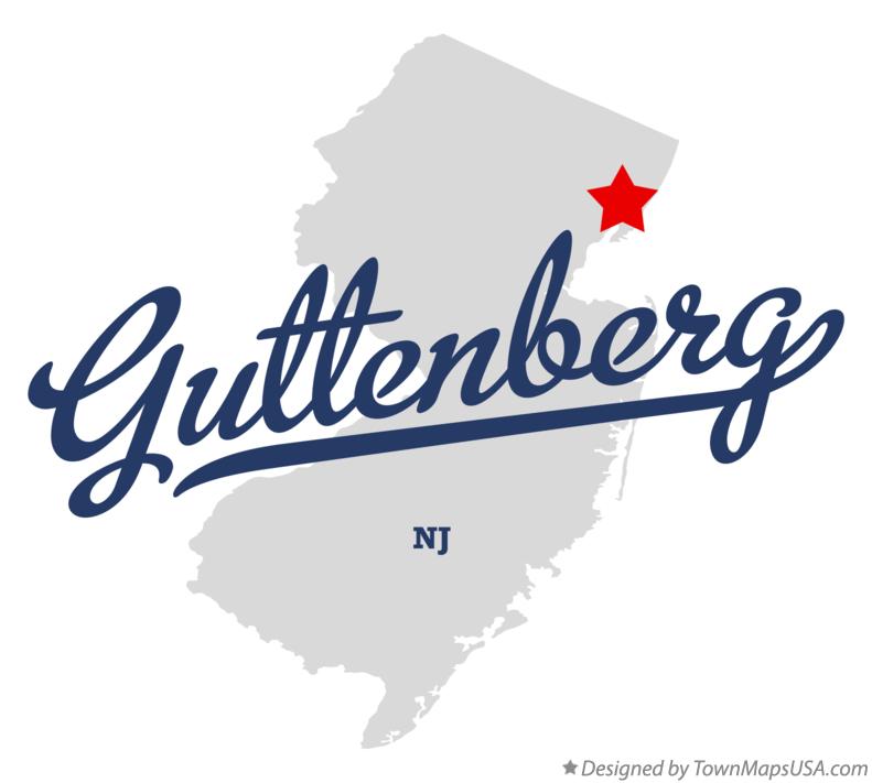 Map of Guttenberg, NJ, New Jersey