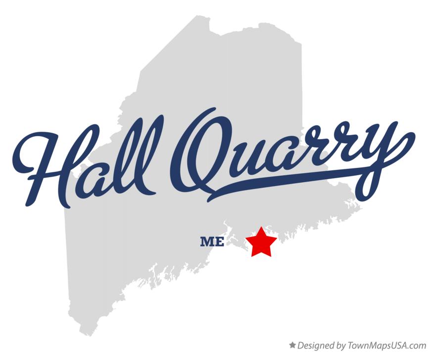 Map of Hall Quarry, ME, Maine