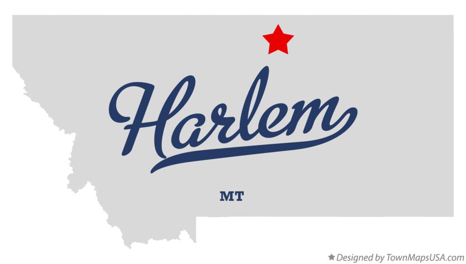 Map of Harlem, MT, Montana