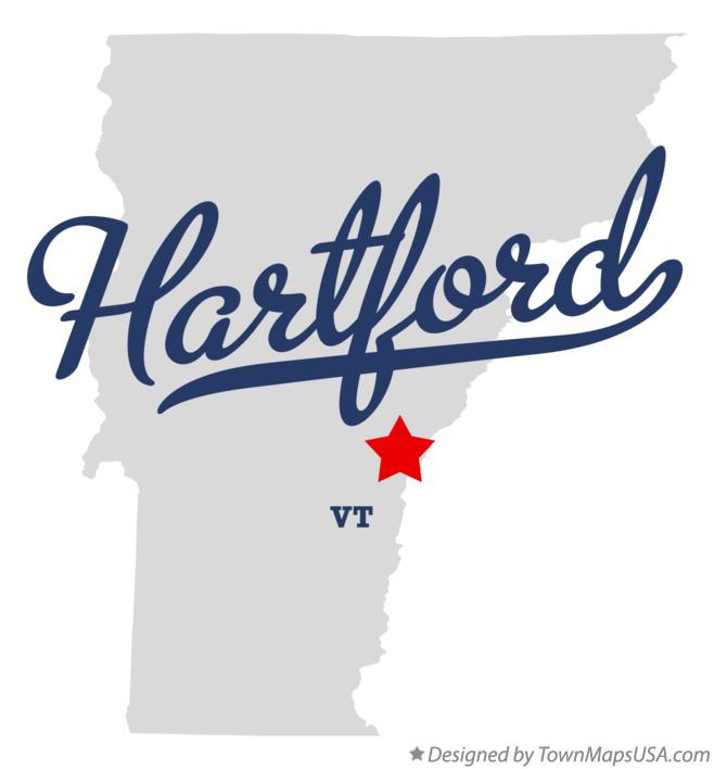 Map of Hartford, VT, Vermont