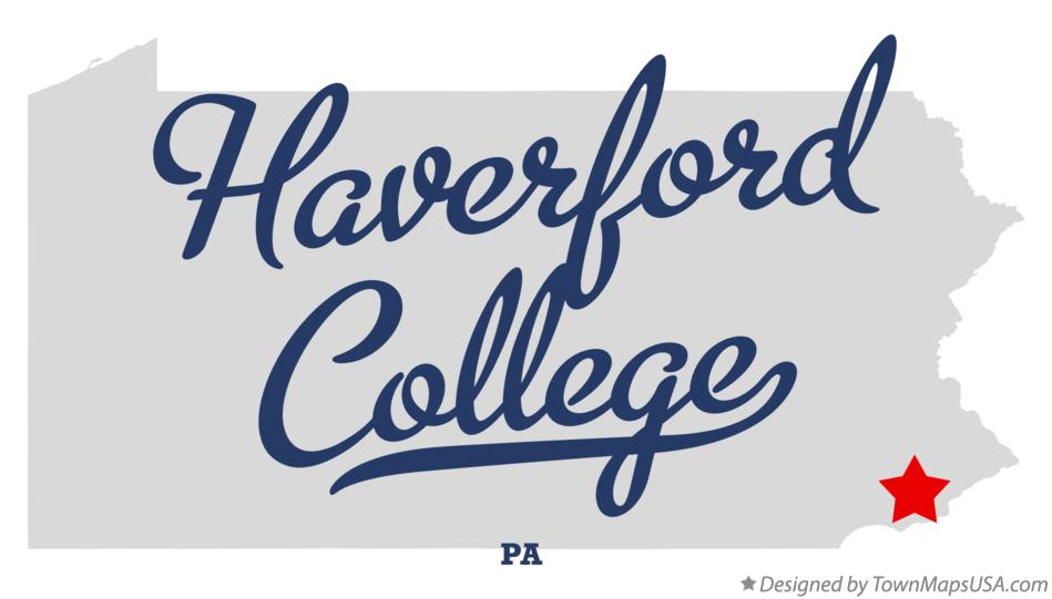 Map of Haverford College, PA, Pennsylvania