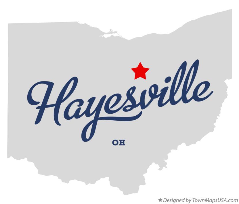 Map of Hayesville, OH, Ohio
