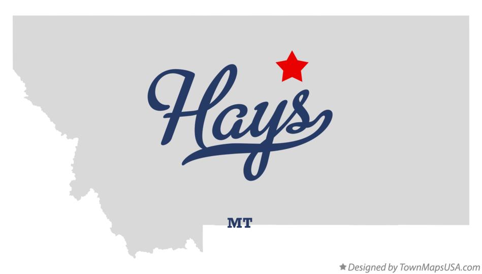 Map of Hays, MT, Montana