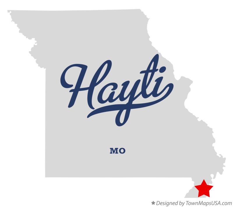 Map of Hayti, MO, Missouri