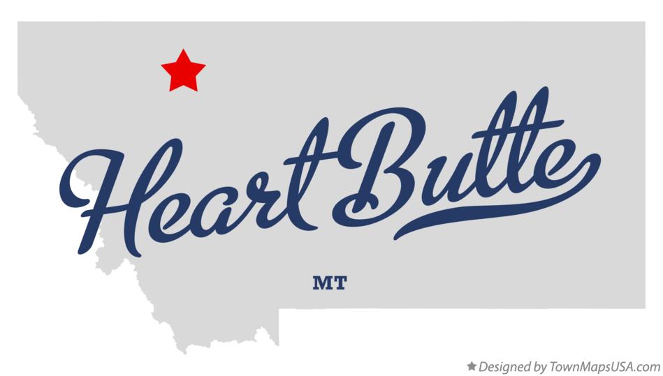 Map of Heart Butte, MT, Montana
