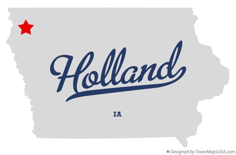 Map of Holland, Sioux County, IA, Iowa