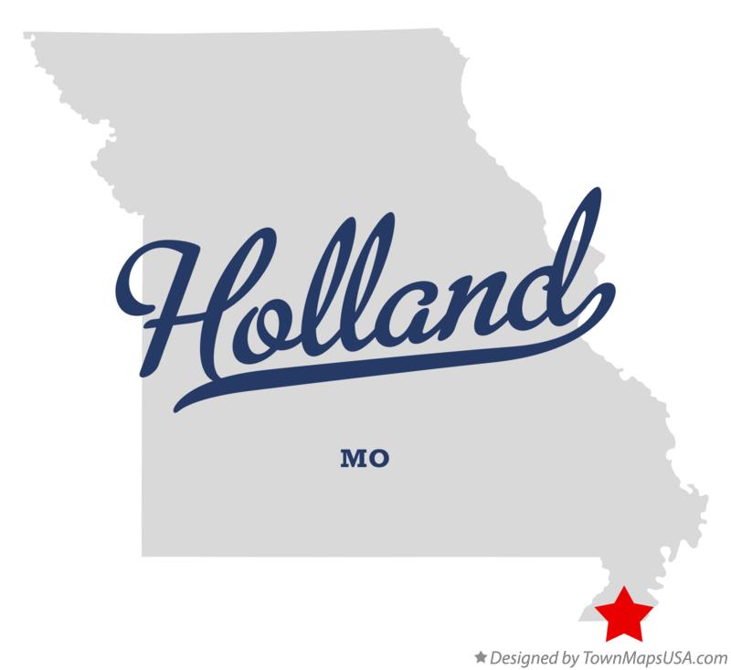 Map of Holland, MO, Missouri