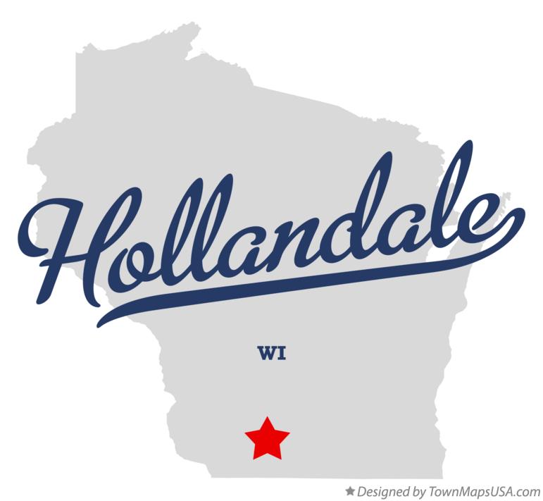 Map of Hollandale, WI, Wisconsin