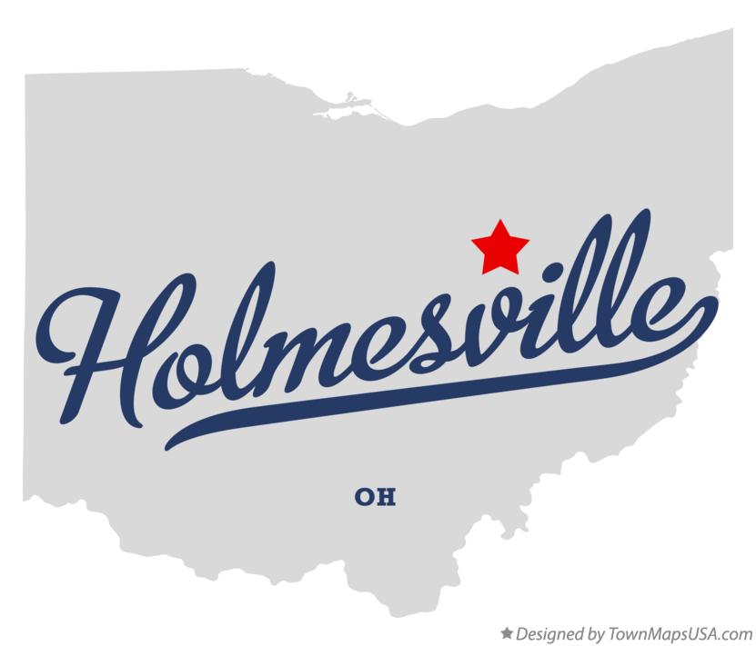 Map of Holmesville, OH, Ohio