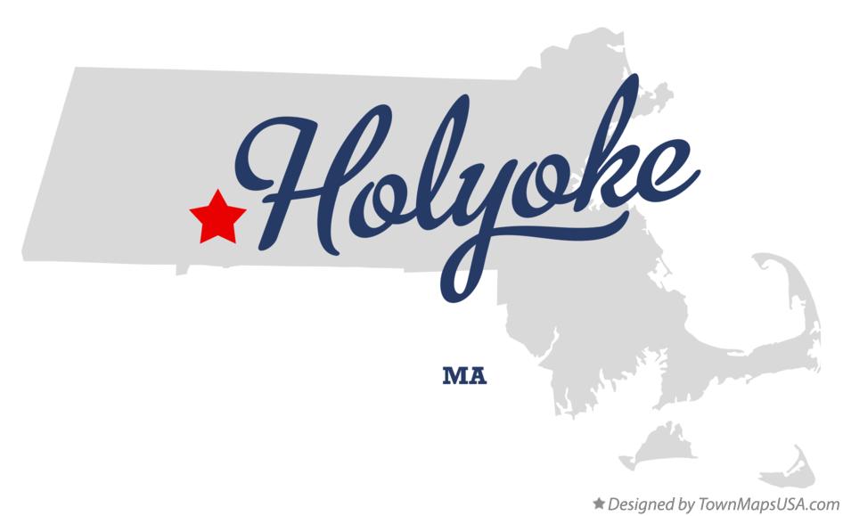 Map of Holyoke, MA, Massachusetts