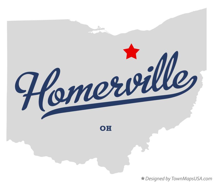 Map of Homerville, OH, Ohio