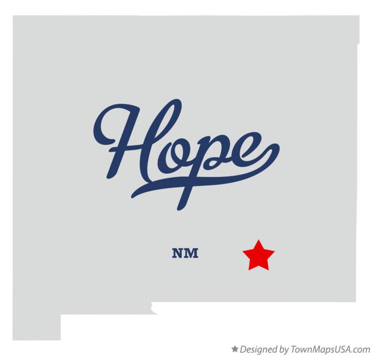 Map of Hope, NM, New Mexico