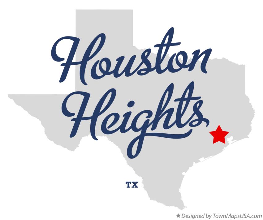 Map of Houston Heights, TX, Texas
