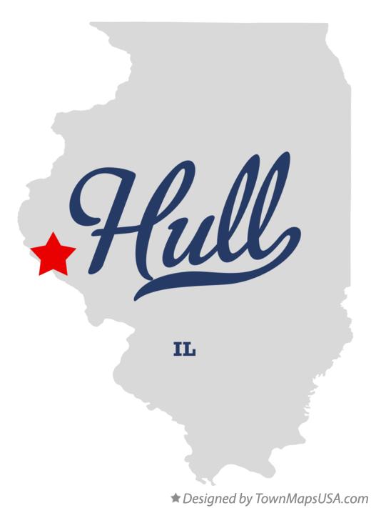 Map of Hull, IL, Illinois
