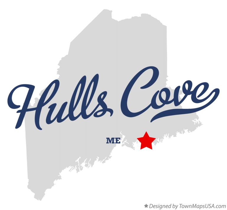 Map of Hulls Cove, ME, Maine