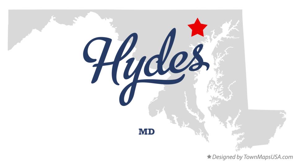 Map of Hydes, MD, Maryland