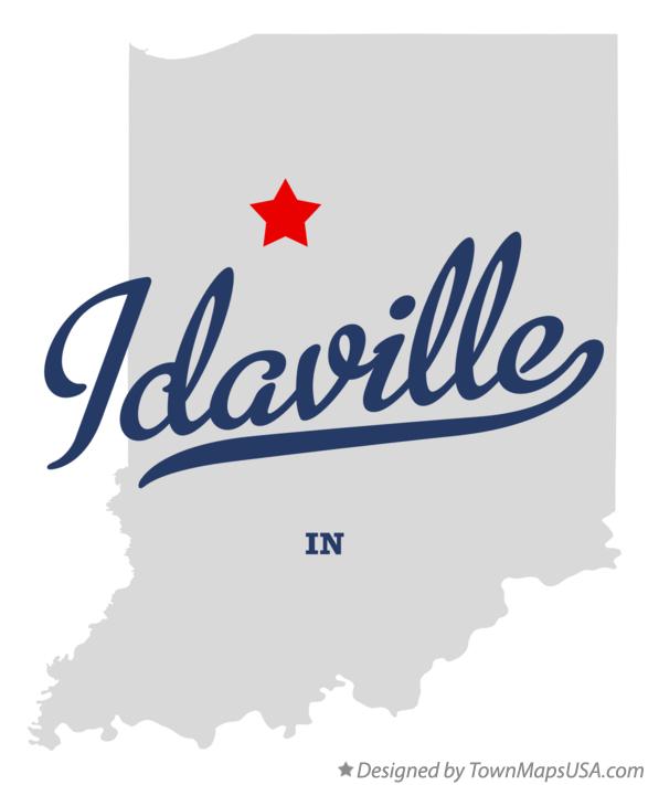 Map of Idaville, IN, Indiana