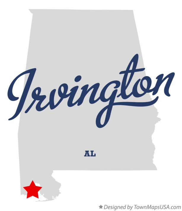 Map of Irvington, AL, Alabama