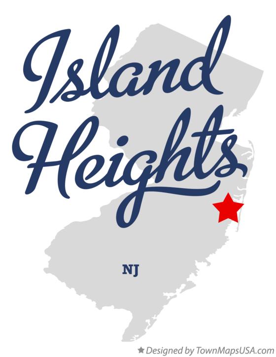 Map of Island Heights, NJ, New Jersey