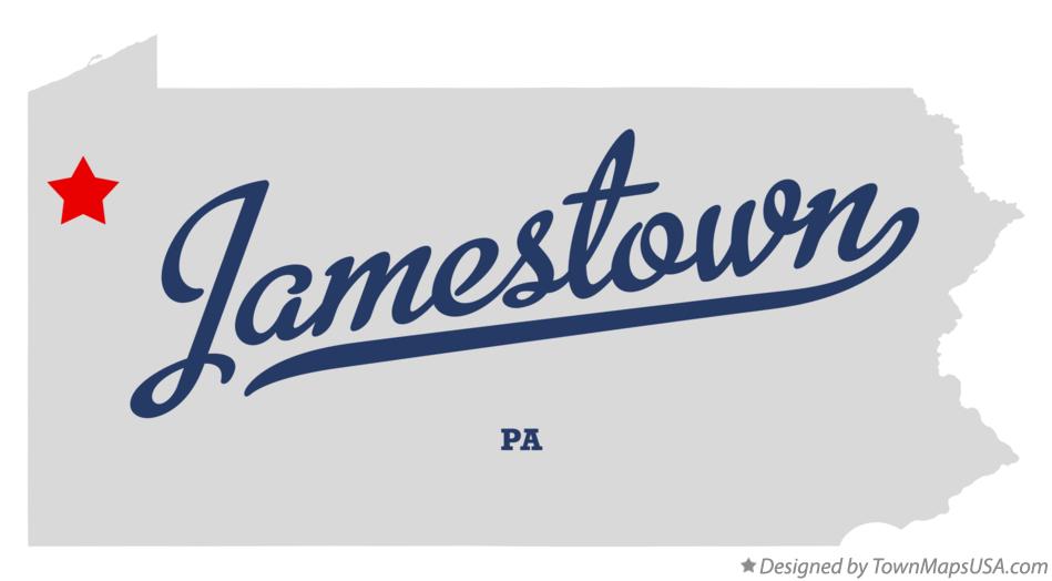 Map of Jamestown, PA, Pennsylvania