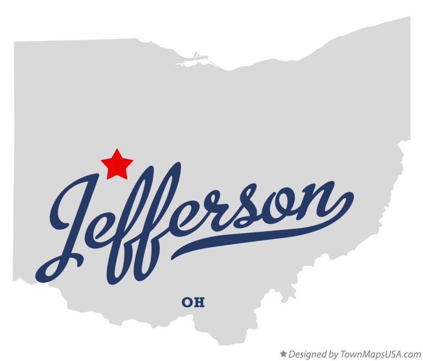 Map of Jefferson, Logan County, OH, Ohio
