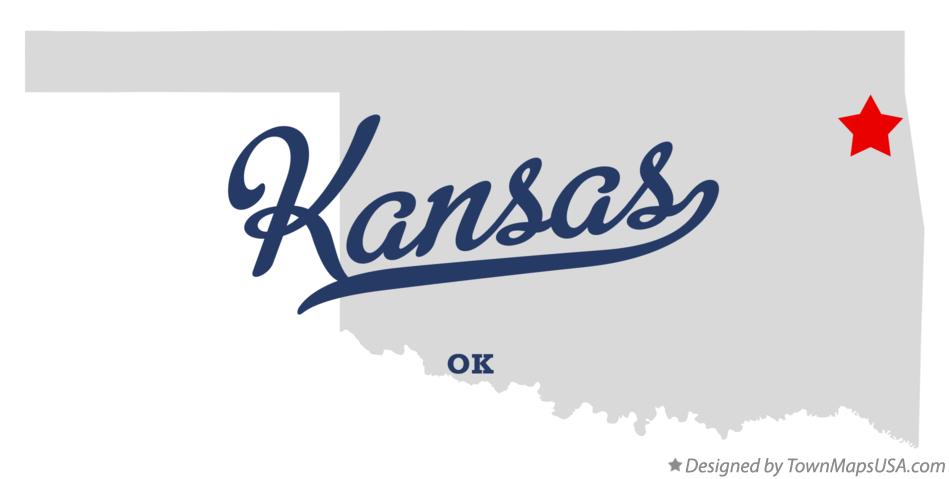 Map of Kansas, OK, Oklahoma