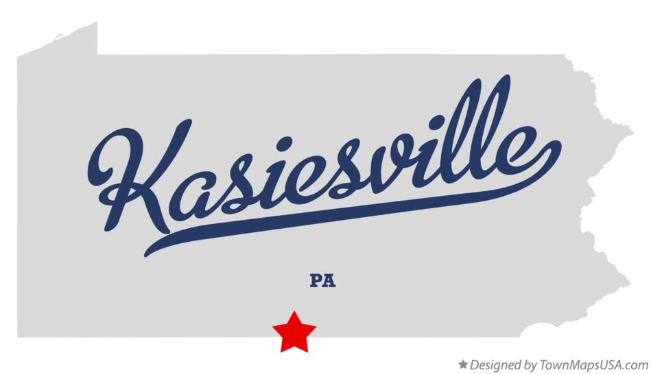 Map of Kasiesville, PA, Pennsylvania