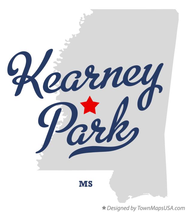 Map of Kearney Park, MS, Mississippi