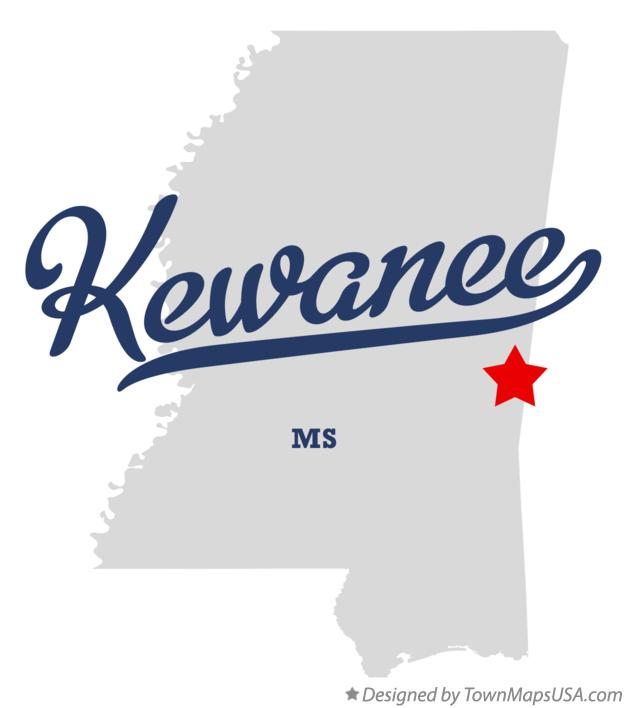 Map of Kewanee, MS, Mississippi