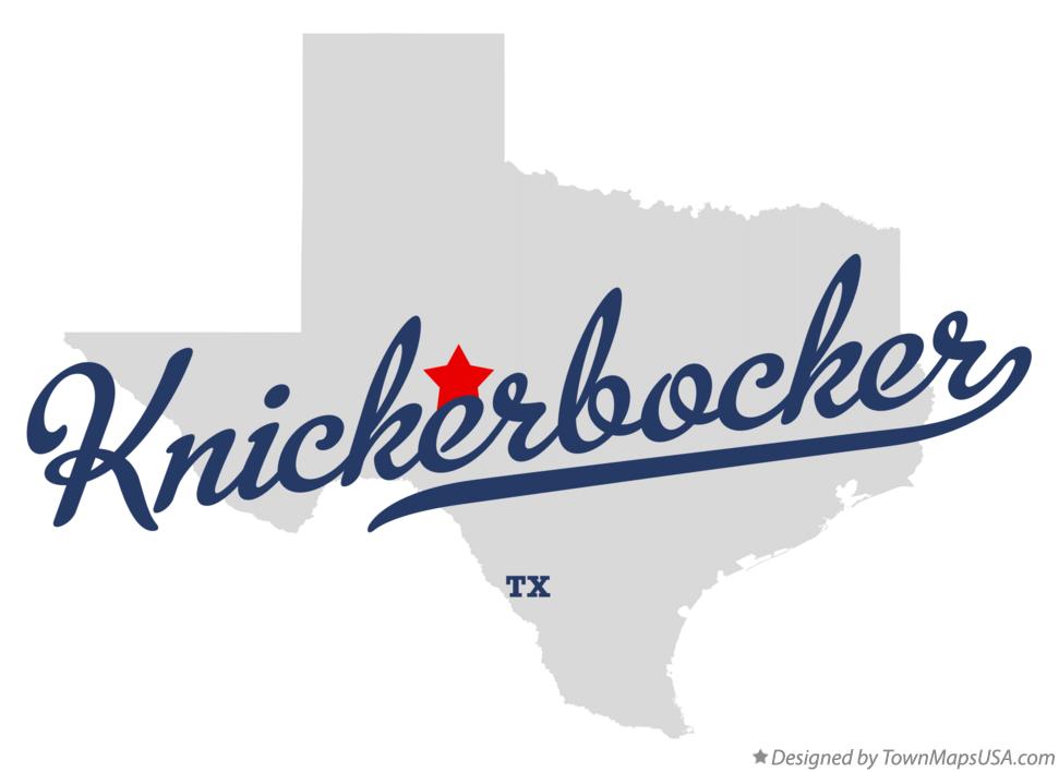 Map of Knickerbocker, TX, Texas