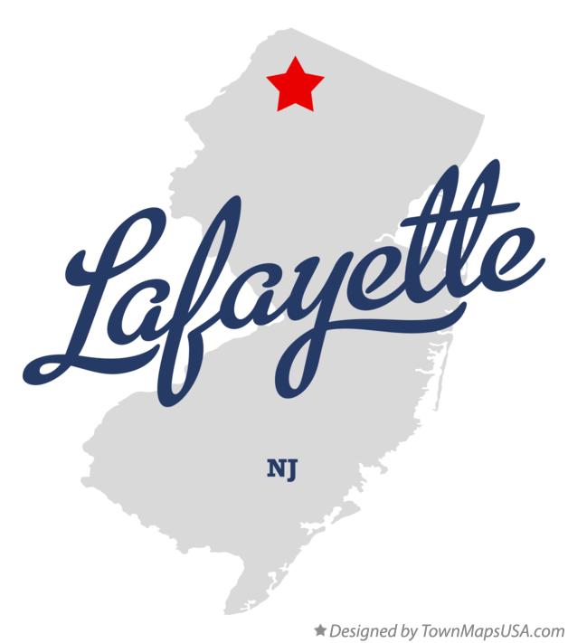 Map of Lafayette, NJ, New Jersey