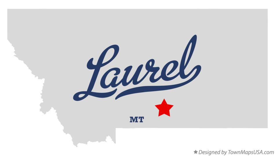 Map of Laurel, MT, Montana
